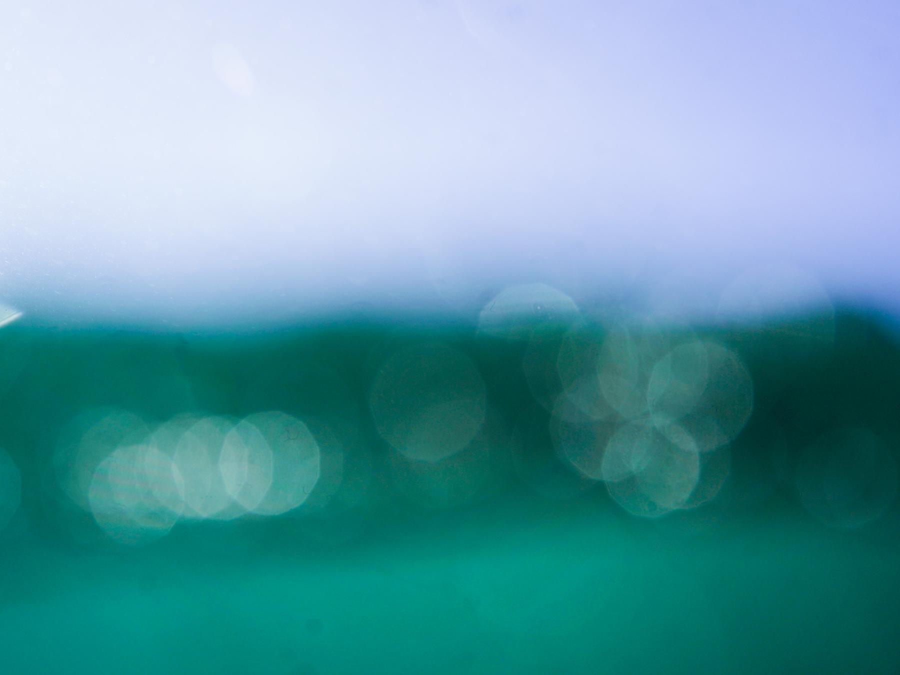 Light scattered across the surface of the water