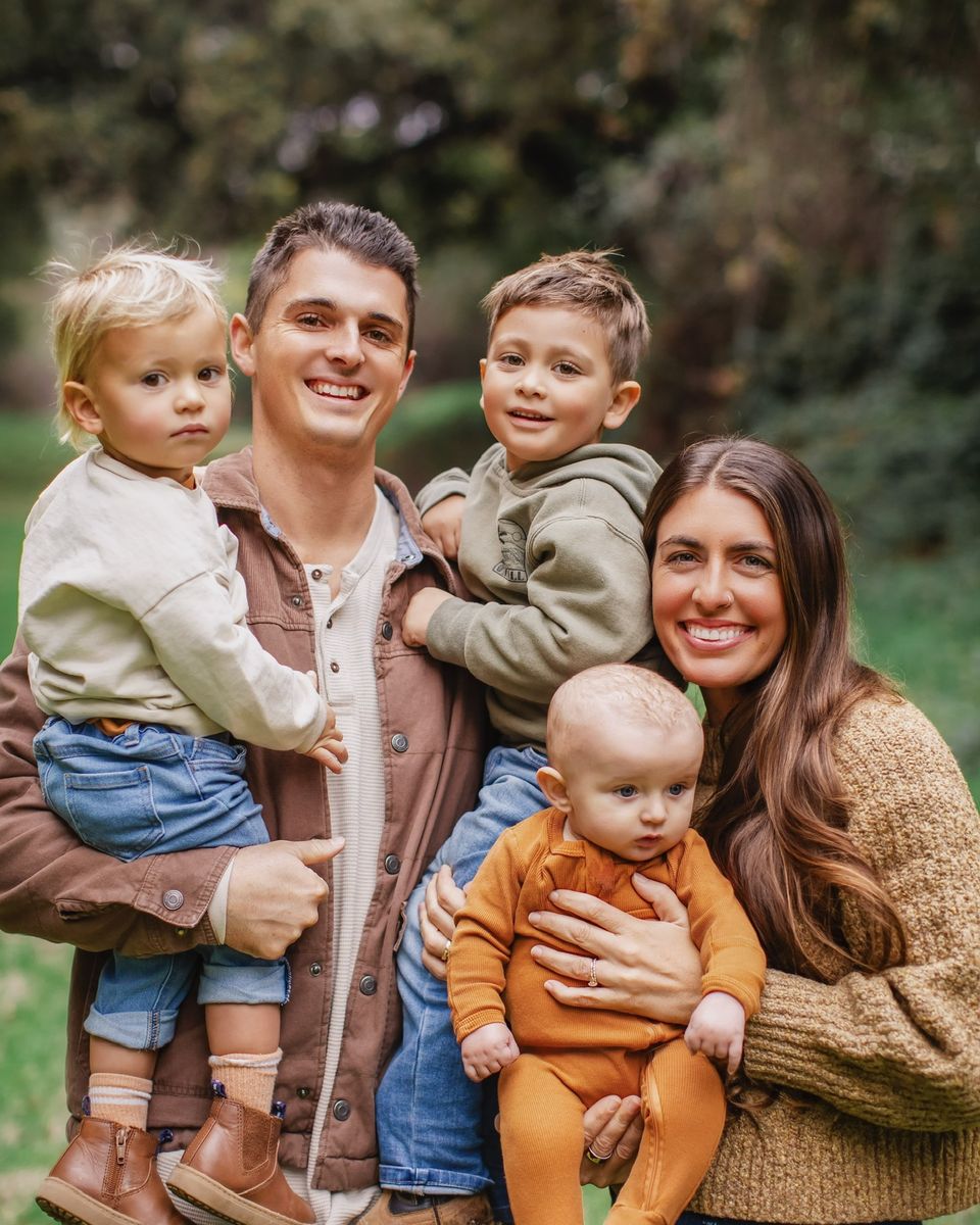 Luc with his wife Haylee and their three sons